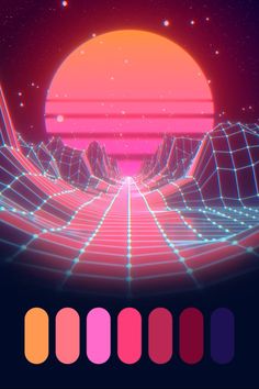 an abstract background with lines and dots in the center, as if it were neon colors