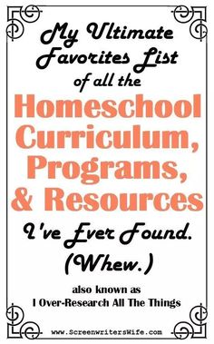 a poster with the words homeschool, program, and resources in black and orange