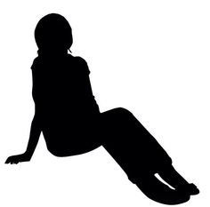 the silhouette of a person laying down on their stomach and legs, with one foot up