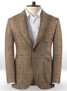 Reveal your sense of style in this vintage inspired tweed jacket. 
 
 Custom Made Pablo Style jacket, exclusively hand tailored by our most excellent craftsmen,styled with patch pockets and wide peak lapels(4.5"). 
 
 Made from Pure 100% Premium Wool, one of the finest fabrics available, colors to choose from, Jacket is fully lined. 
 
 When it comes to stylish, sophisticated clothing, our jackets are all you want. 
 
 Lining: 100% Viscose; Dry Clean. Brown Tweed Jacket With Herringbone Pattern And Suit Collar, Brown Tweed Jacket With Herringbone Pattern, Tailored Tweed Sport Coat With Welt Pockets, Single Breasted Wool Tweed Jacket With Lapel Collar, Notch Lapel Tweed Jacket For Tailoring, Brown Tweed Jacket With Suit Collar, Single-breasted Wool Tweed Jacket With Lapel Collar, Wool Tweed Jacket With Lapel Collar, Brown Single-breasted Tweed Suit