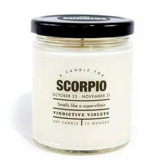 Whiskey River Zodiac Candle: Scorpio - HER Home Design Boutique Astrology Candles, Whiskey River Soap, Candle Color Meanings, Witchcraft Candles, Zodiac Candles, Zodiac Candle, Unique Soap, Orange Scent, Candle Magick