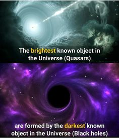 two pictures with the same caption in different languages, one has an image of a black hole