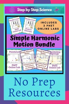 a book cover with the words simple harmonic motion bundle