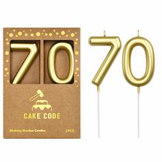 the cake code 70th birthday candles are gold