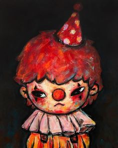 Character Paintings On Canvas, Clown Paintings, Heaven Art, Pretty Drawings, Cute Kawaii Drawings, Character Design Animation, Art Inspiration Painting