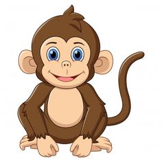 a cute monkey sitting on the ground with blue eyes and brown hair, looking at the camera