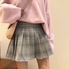 Pleated Skirt Outfit, Rok Mini, Tennis Skirt Outfit, Cute Skirt Outfits, Plaid Pleated Skirt, 90's Fashion, Hipster Outfits, Rock Punk, Skirt Outfit