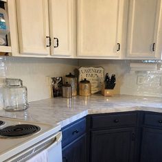 the kitchen counter is clean and ready for us to use