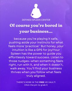 a purple poster with the words, if course you're bored in your business