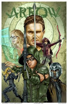 the poster for arrow, starring actors