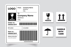 some stickers that have been placed on the back of a business identity card,