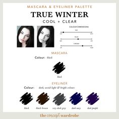 Cool Winter, Clear Winter, True Winter, Winter Color Palette, Winter Makeup