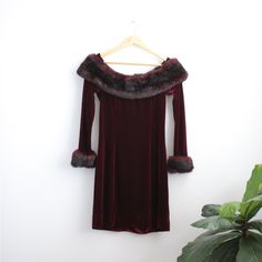 Perfect For The Holidays!! Vintage!! Please See Photos For Details. Let Me Know If You Have Questions. Vintage V-neck Winter Dress, Vintage Burgundy Winter Dresses, Spring Red Vintage Long Sleeve Dress, Holiday Dress, Dresses Vintage, Holiday Dresses, Let Me Know, Vintage Dresses, Let Me