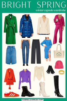 Summer Colour Season Outfits, Bright Spring Colour Palette Outfits, Bright Spring Flamboyant Natural, Kara Swanson, Bright Color Capsule Wardrobe, Bright Winter Casual Outfits, Bright Winter Summer Outfit, Bright Spring Winter Outfits, Bright Spring Palette Outfits