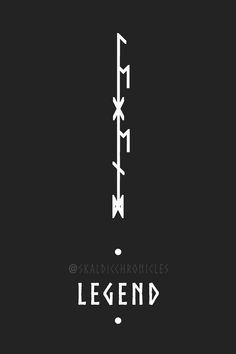 a black and white poster with the words legend