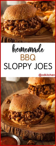 homemade bbq sloppy joes on a cutting board