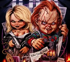 Chucky & Bride 20onz skinny tumbler wrap Chucky And His Bride, Chucky Drawing, Horror Wallpapers Hd, Chucky Bride, Tiffany Bride Of Chucky, Tiffany Bride, Child's Play Movie, Chucky Movies, Chucky Horror Movie