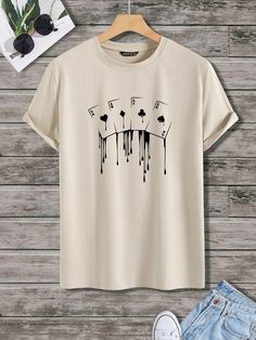 Playing Card Print, Gents Shirts, Jeans Outfit Ideas, Casual Denim Outfits, Boyfriend Jeans Outfit, Typography Shirt Design, Best Casual Shirts, Graphic Shirt Design, T Shirt Logo Design