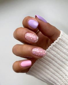 Easy Spring Nails Short, Nails With Dots Simple, Nails 23, Engagement Nails, Short Gel Nails, Cute Spring Nails, Simple Gel Nails, Girly Acrylic Nails, Dots Nails