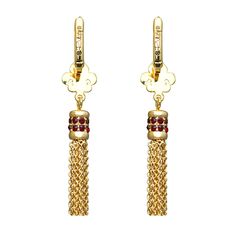 Ritzy Couture Fleur-de-Lis Ruby Red Tassel Leverback Earrings - Goldtone Luxury Transform your style with Ritzy Couture's signature Fleur-de-Lis goldtone leverback earrings. These bold and luxurious lightweight tassel earrings are perfect for making a daring fashion statement. Handcrafted with care, these three-dimensional brass and crystal tassels are the brainchild of Esme Hecht, the original creator and designer behind the iconic Lunch at The Ritz™ brand. Embrace your inner diva and add a touch of opulence to any ensemble with these stunning earrings. Why Ritzy Couture? Exquisite Ruby Red and goldtone leverback earrings for a sophisticated look Generous dimensions: approximately 2.25"L x 0.5"W for a striking presence Exclusive Ritzy Couture design by Esme Hecht, creator of Lunch at The Couture Design, Short Brown Hair, Lucky Clover, Couture Jewelry, Leverback Earrings, Red Earrings, Handcrafted Earrings, Stunning Earrings, Light Weight Earrings