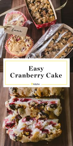 an easy cranberry cake recipe that is ready to be eaten