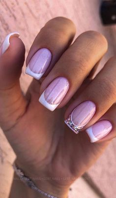 August Nails, French Manicure Nails, Square Nail Designs, Short Square Nails, Pretty Nail Designs