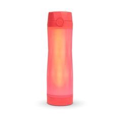 a pink and orange light up bottle on a white background