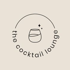 the cocktail lounge logo on a white background with black lettering and a circular circle around it