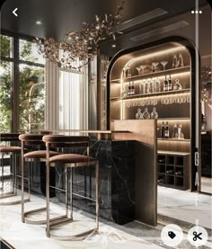 Home Bar Designs Luxury, Luxury Bar Design, Modern Home Bar Designs, Bar Lounge Design, Bar Counter Design, Modern Home Bar, Home Bar Rooms, Bar Unit, Aesthetic Interior Design