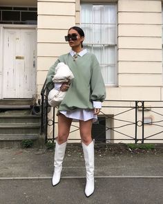 Looks Street Style, White Boots, Fashion Weeks, Looks Chic, 가을 패션, Outfit Inspo Fall, Fall Fashion Outfits, Looks Style