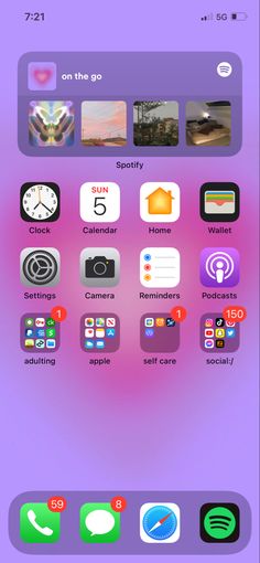 an iphone screen with various icons on it