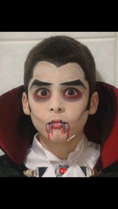 Boy Vampire Makeup, Dracula Face Paint, Kids Vampire Makeup, Dracula Makeup, Vampire Face Paint, Boy Halloween Makeup, Vampire Costume Kids