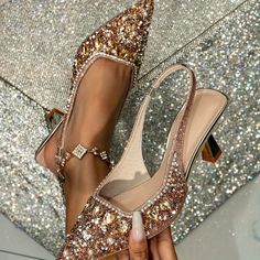 Faster shipping. Better service Hills Shoes, Kasut Tumit Tinggi, High Hills, Golden Sandals, Pointed High Heels, Pearl Wedding Shoes, Embellished Shoes, Elegant Sandals, Slipper Boots