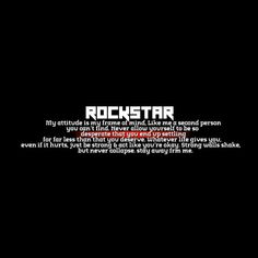 rockstar text on a black background with red and white letters in the center,