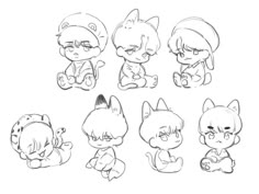 some cute little kittens with different expressions