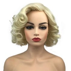 PRICES MAY VARY. Blonde Short Curly Wig: Perfect for Halloween, themed party and fancy dress parties or just for a change of look. Great for Cosplay Costume, fancy ball and sports-themed events Length:10" --- Style: Curly---Color: Blonde, as the picture shows. There may be difference between the picture and the actual product due to the monitor setting. Meterial: 100% imported wire fiber - high temperature Wig cap: new rose net cap,more comfortable and breathable. Cap size:average 52-56cm, it ca Short Curly Wig, Wig Review, Curly Color, Short Curly Wigs, Hair Women, Curly Wig, Blonde Bombshell, Blonde Wig, Costume Wigs