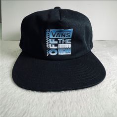 Vans Off The Wall Logo Black Hat Nwt Swaggy Clothes, Vans Off The Wall Logo, Vans Hats, Mens Snapback Hats, Vans Warped Tour, Wall Logo, Van Accessories, Vintage Flats, Vans Black