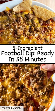 Best Football Dip Ever | Creamy, cheesy, and packed with flavor, this 5-ingredient dip is the ultimate game-day snack! #footballdip Football Dip, Copycat Recipes Desserts, Football Foods, Pasta Side, Goulash Recipe, Easy Dip, Strawberry Dessert, Dip Recipes Easy, Autumn Ideas