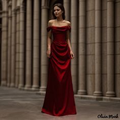 Olivia Mark - Lovely Lace Wedding Wear for the New Bride Formal Dress Pictures, Red Satin Prom Dress, Long Formal Gowns, Prom Dress Inspo, Floor Length Prom Dresses, Prom Dress Ideas, Prom Inspo, Prom Dress Inspiration, Popular Dresses