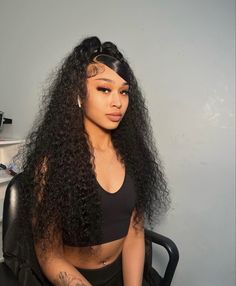 Hairstyles For Curly Lace Wig, Styles With Water Wave Hair, Side Swoop Lace Wig Curly, Deep Wave Frontal Wig Hairstyles Swoop, Deep Wave Half Up Half Down With Swoop, Curly Swoop Wig, 2 Buns Deep Wave Wig, Water Wave Wig With Two Braids, 30 Inch Curly Wig Hairstyles