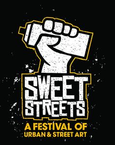 the logo for sweet streets festival of urban and street art