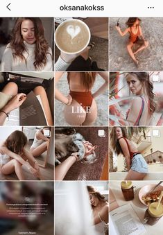 a collage of photos with coffee, books and other things in them on the screen