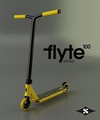 the scooter is yellow and black in color, it looks like an electric scooter