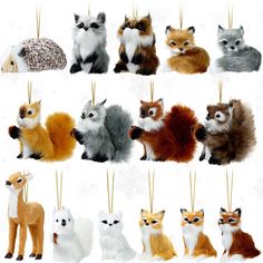 PRICES MAY VARY. Cute woodland animals ornaments: this is a set of 15 pieces different plush woodland animal decorations, includes squirrel, deer, raccoon, foxes, and hedgehog in different colors and poses, cute and realistic, you can get happiness with these animal friends Easy to decorate your life: fur woodland animal ornament is a nice addition to your life, you can use these cute animal ornaments to decorate your home, room, door, and bag or use them as Christmas, Thanksgiving Day, fall the Thanksgiving Christmas Tree, Fall Christmas Tree, Fur Animal, Animal Ornaments, Gift Drawing, Classy Christmas, Woodland Christmas, Beautiful Christmas Trees, Woodland Theme