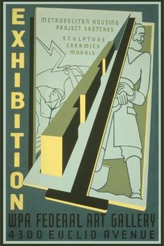 an old poster advertising art gallery exhibition