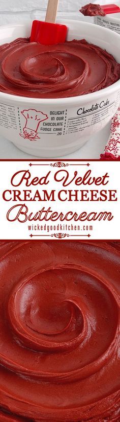 an image of red cheese cream in a bowl