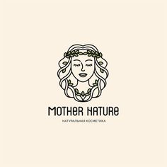 a woman's face with leaves in her hair and the words mother nature written below it