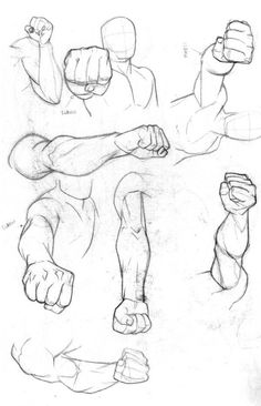 a drawing of the arms and legs of a man in various positions, from front to back