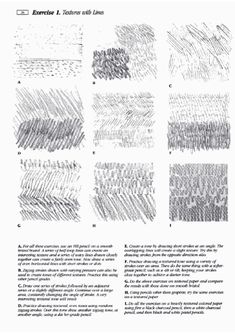 an image of different types of lines in the same drawing technique, each with one line drawn