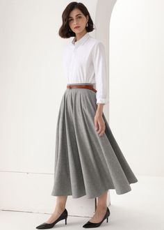 Gray Relaxed Fit Maxi Skirt With Lining, Gray Relaxed Fit Lined Maxi Skirt, Gray Relaxed Maxi Skirt With Lining, Gray Relaxed Maxi Skirt With Lined Skirt, Gray Flared Maxi Skirt With Lining, Gray Flared Maxi Skirt With Lined Skirt, Gray Midi Skirt For Work, Gray Flared Workwear Skirt, Gray Flared Skirt For Work